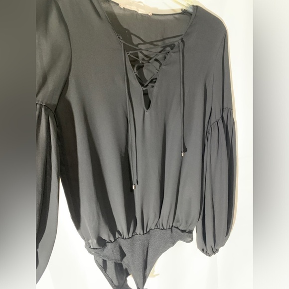 Zara black, long sleeve, body suit, top size M - Picture 8 of 9